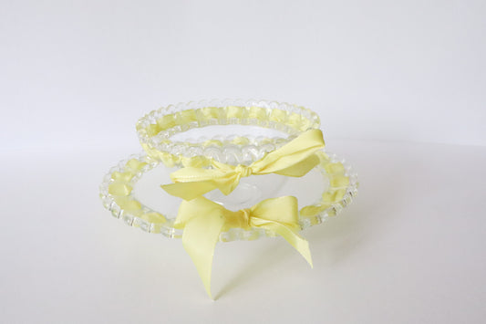 Set Schaaltje + Bordje Strik Geel