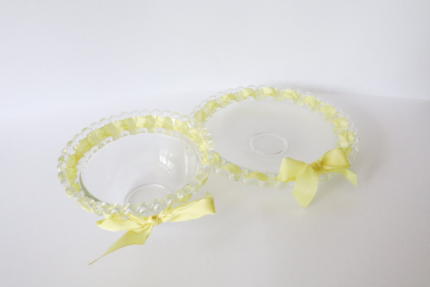 Set Schaaltje + Bordje Strik Geel