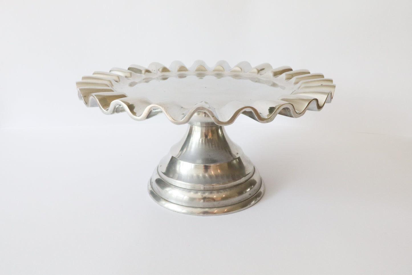 Zilveren Taartplateau Golvend