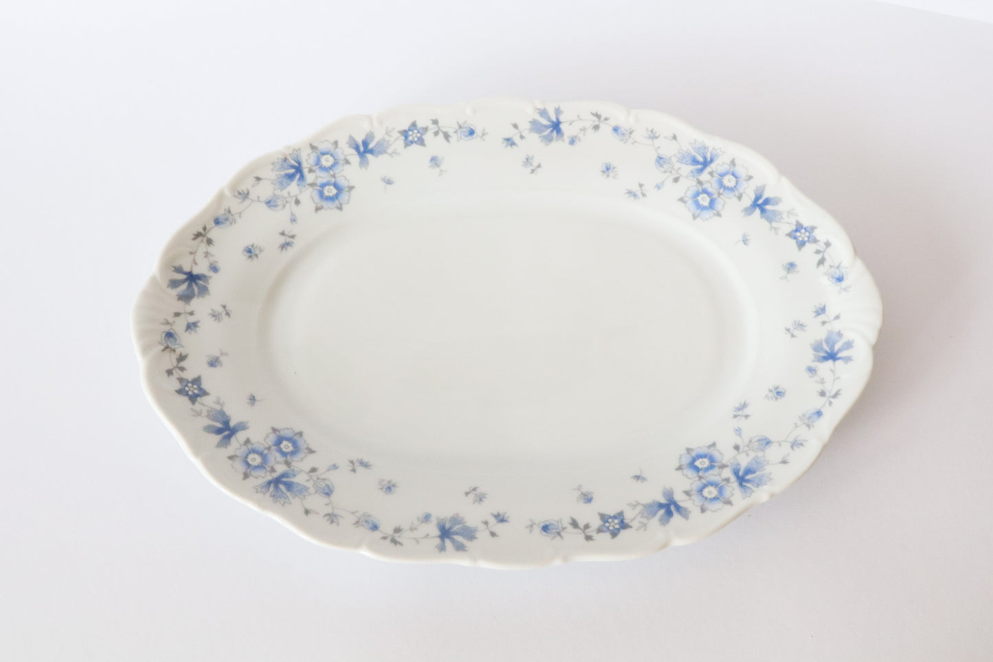 Schaal Ovaal Blauwe Bloemen