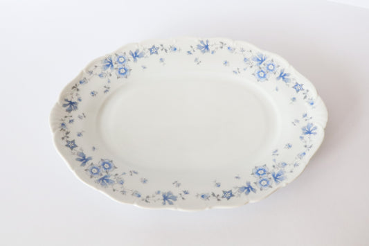 Schaal Ovaal Blauwe Bloemen
