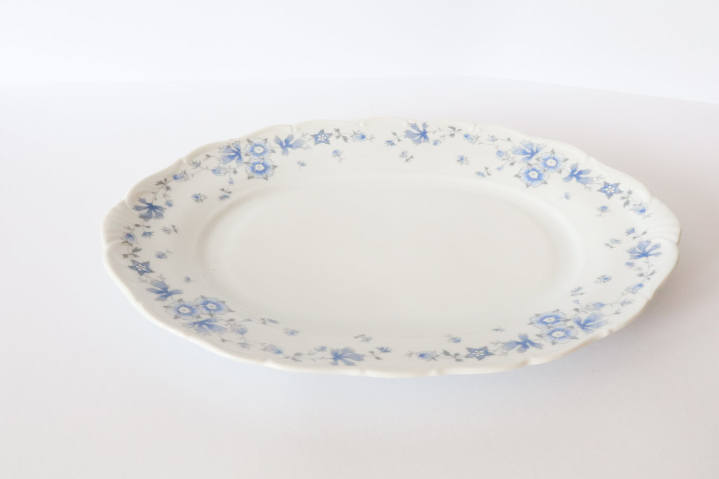 Schaal Ovaal Blauwe Bloemen