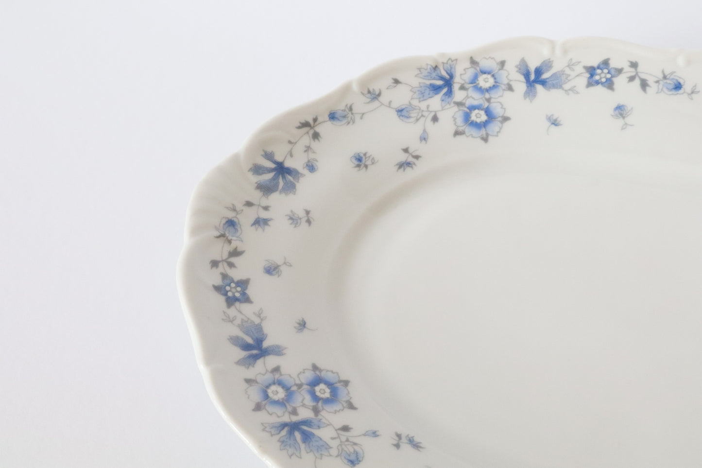 Schaal Ovaal Blauwe Bloemen